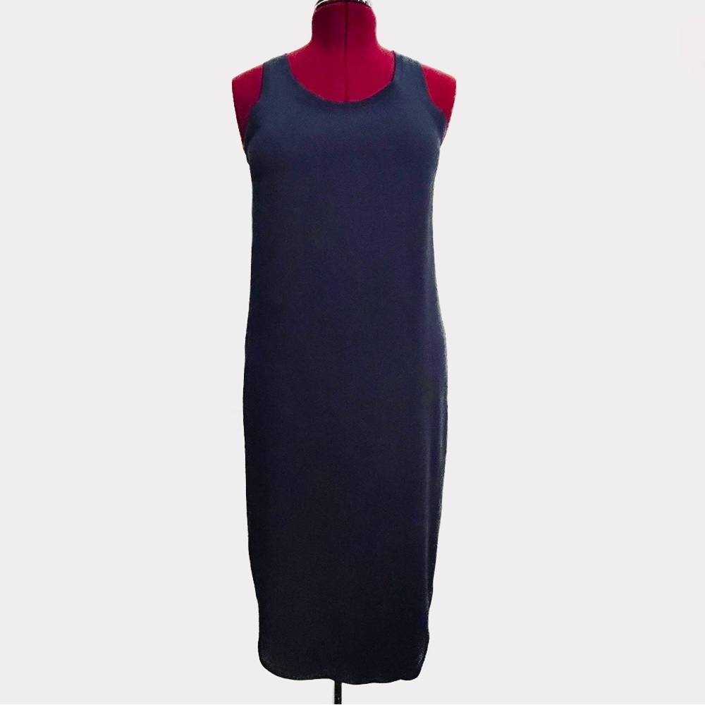 Cynthia Rowley Racerback Midi Sheath Shift Tank Dress Navy Sz. 6